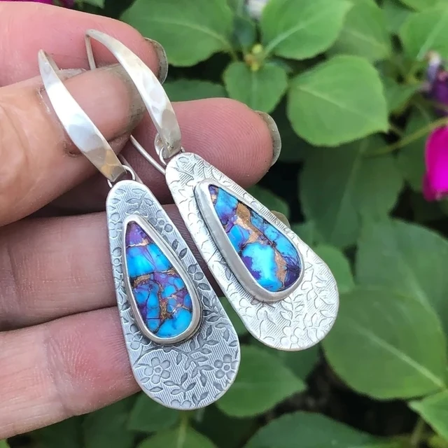 Trendy Women Earrings 4 Colors Delicate Gold Color Inlay Natural Stone Hook Dangle Earrings for Women Wedding Engagement Jewelry 010