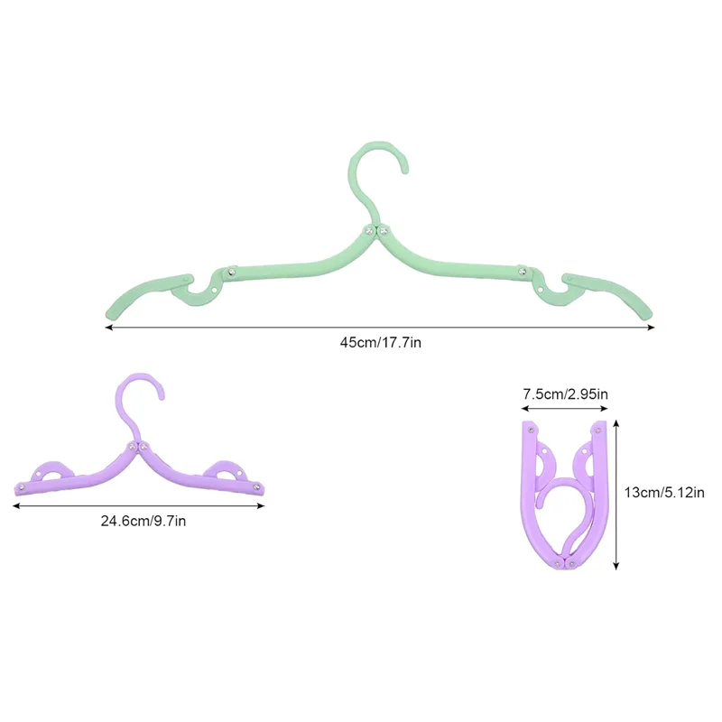 5Pcs Plastic Folding Clothes Hangers Portable Travel Hangers Household Multifunctional Hanger Clothes Drying Racks 6