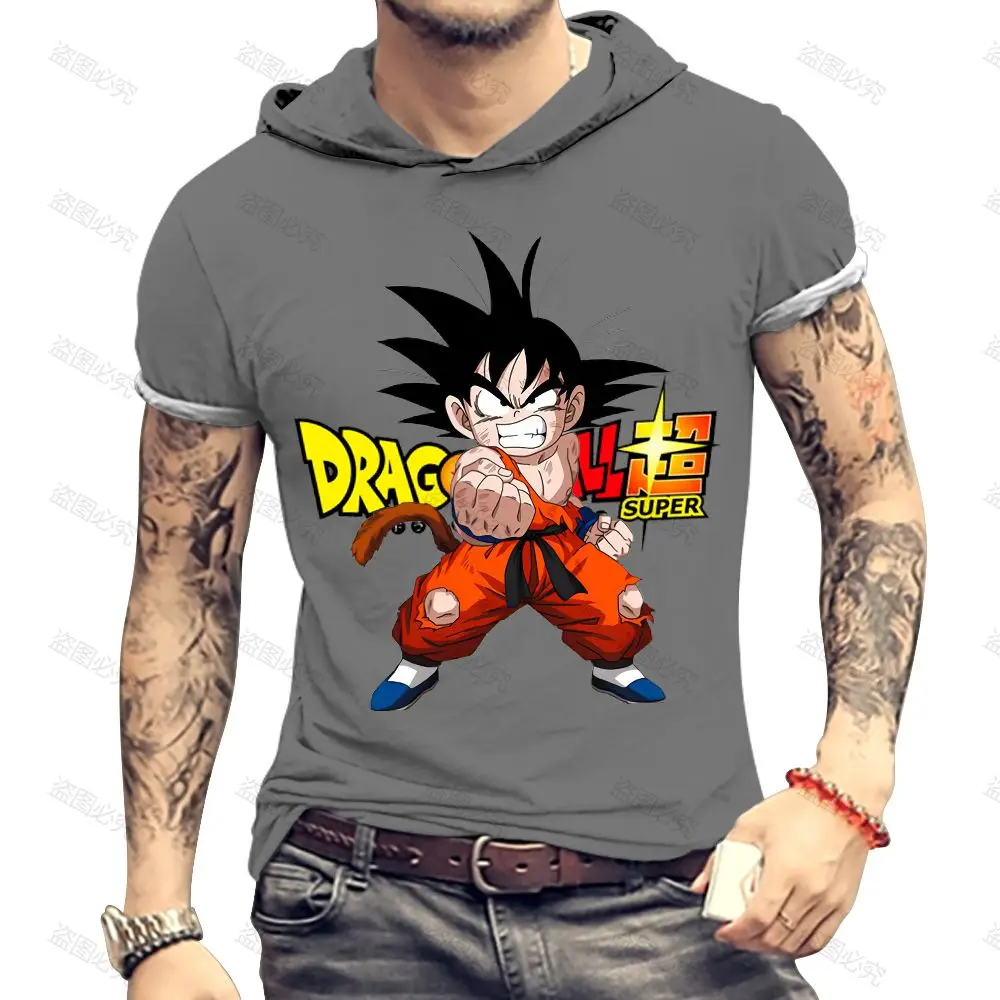 

Футболка мужская с капюшоном, в стиле Харадзюку, с коротким рукавом