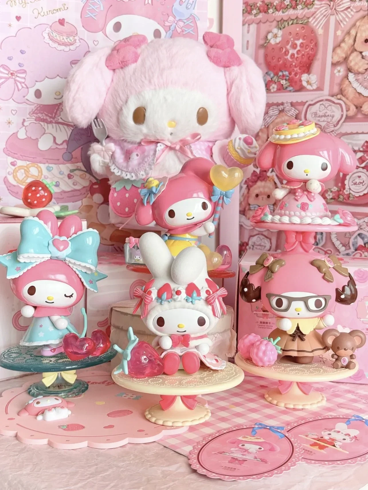 

Kawaii Sanrio My Melody Afternoon Tea Series Ornament Blind Box Cartoon Cute Figure Blind Box Mystery Box Kids Toy Girl Gift