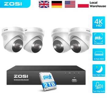 ZOSI 8CH Expand 16CH 4K PoE Security IP Cameras CCTV System 8MP 5MP Person Vehicle Detection Outdoor Video Surveillance Cams Kit 1