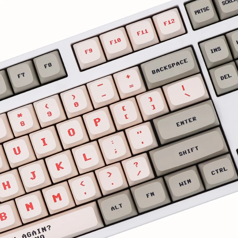 138 Keys Anime Retro Red And White Machine Keycaps Dye Sub PBT XDA Profile for MX Switch DIY Ducky Game Mechanical Keyboard — view 4