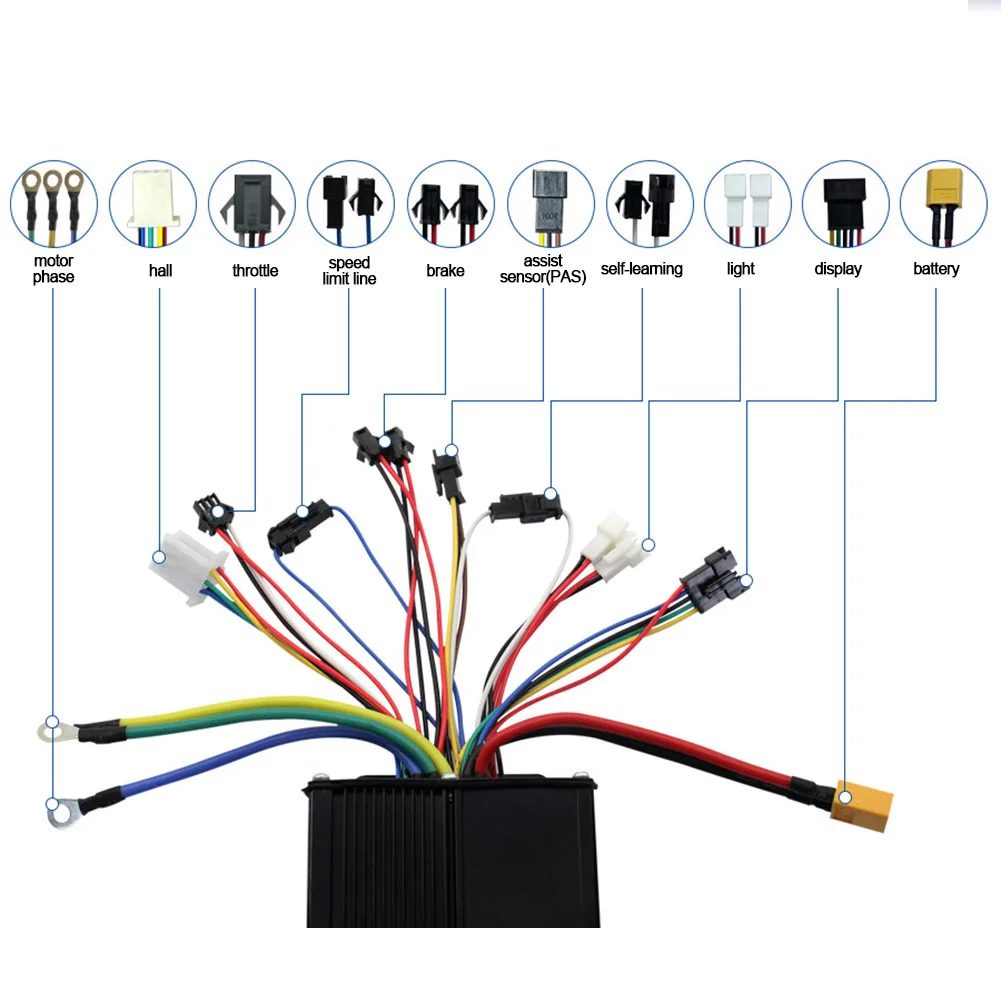 40A Brushless Motor Controller for 48V/72V Ebike 1500W/2000W Featuring Intelligent 3 Mode Sine Wave Technology