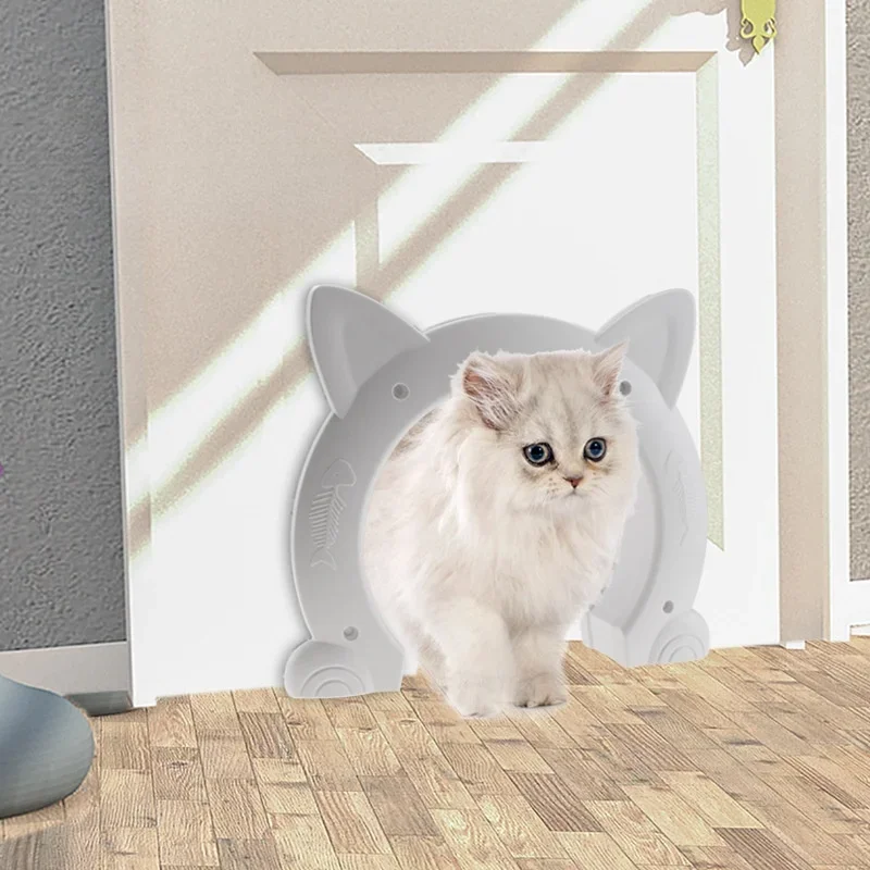 Cat Door Dog Hole ABS Indoor Cat-shaped Hole Free Access Easy Pass Pet Doors Simple Installation Without Flap For Cats Kitten