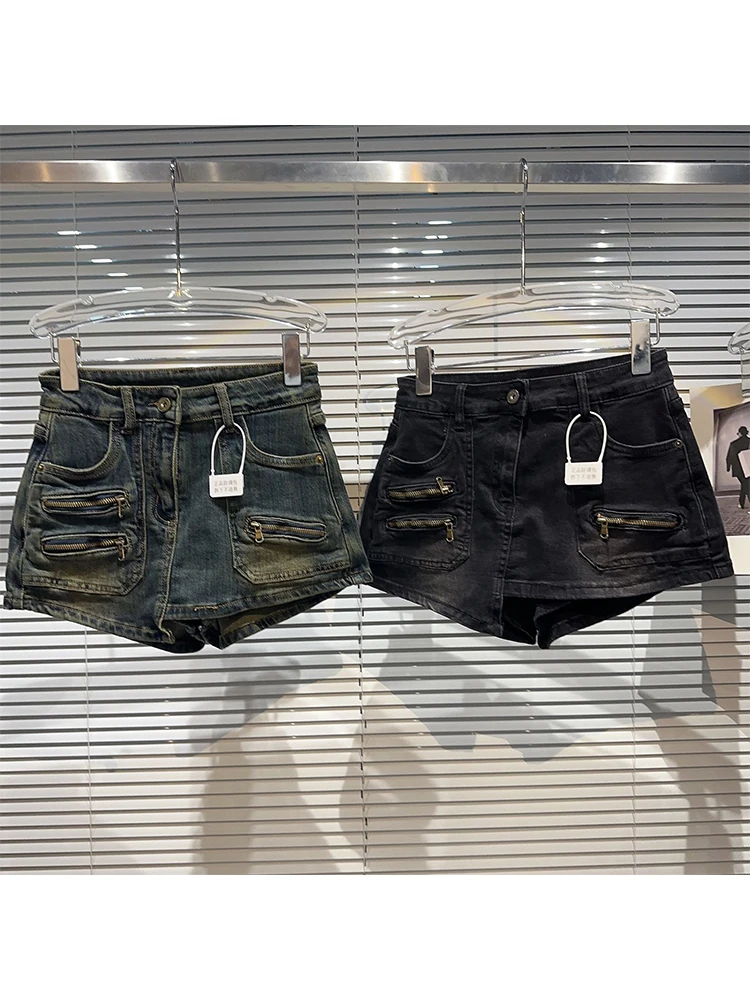 

Summer Women Korean Fashion Mini Denim Cargo Skirt Japanese Y2k Gyaru Harajuku 2000s Coquette Culottes Streetwear Cyber Punk New