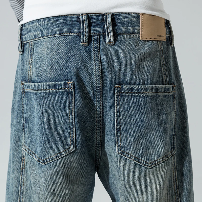 Baggy Jeans Men Pants Retro Blue Loose Fit Harem Pants Male Denim Trousers  Style Streetwwear Summer Thin Man Oversize Jeans 42