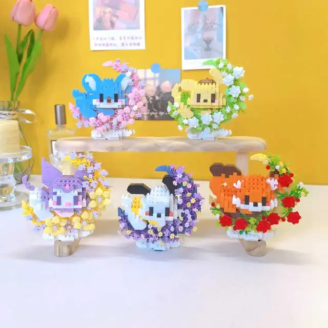 Mini Dog Cat panda raccoon Cute Pet Small Building Block Model Series Ornaments Children's Toy Christmas Birthday Gifts for Kids 5