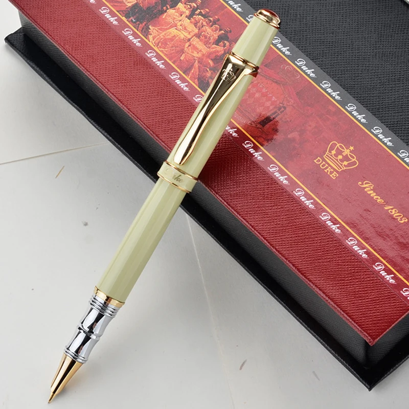 Duke High Grade Metal Fountain Pen 0.38mm Extra Fine Nib Business Writing Ink Pen Gift Box