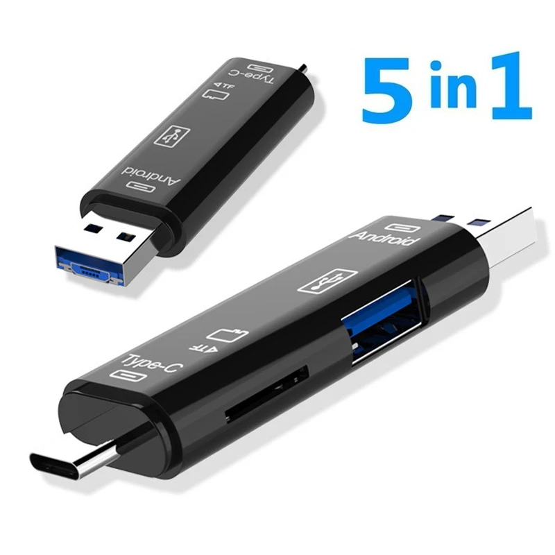 IVSHOWCO Lettore Di Schede 4-in-1 USB-C E USB 3.0 - SD/CF/Micro SD/MS, 5 Gbps, Compatibile IPhone 15, MacBook, IPad - 3