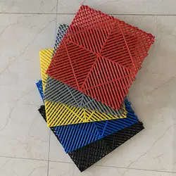 Hot Sell 400*400*18mm Durable Parking Hot Sell Pp Garage Interlocking Click Plastic Floor Tiles Car Wash Shop