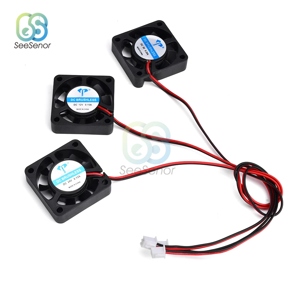 Cooling Fan 4010 5V&12V&24V Turbo Brushless 3D Printer Parts 2Pin For Extruder DC Cooler Blower Part Black Plastic