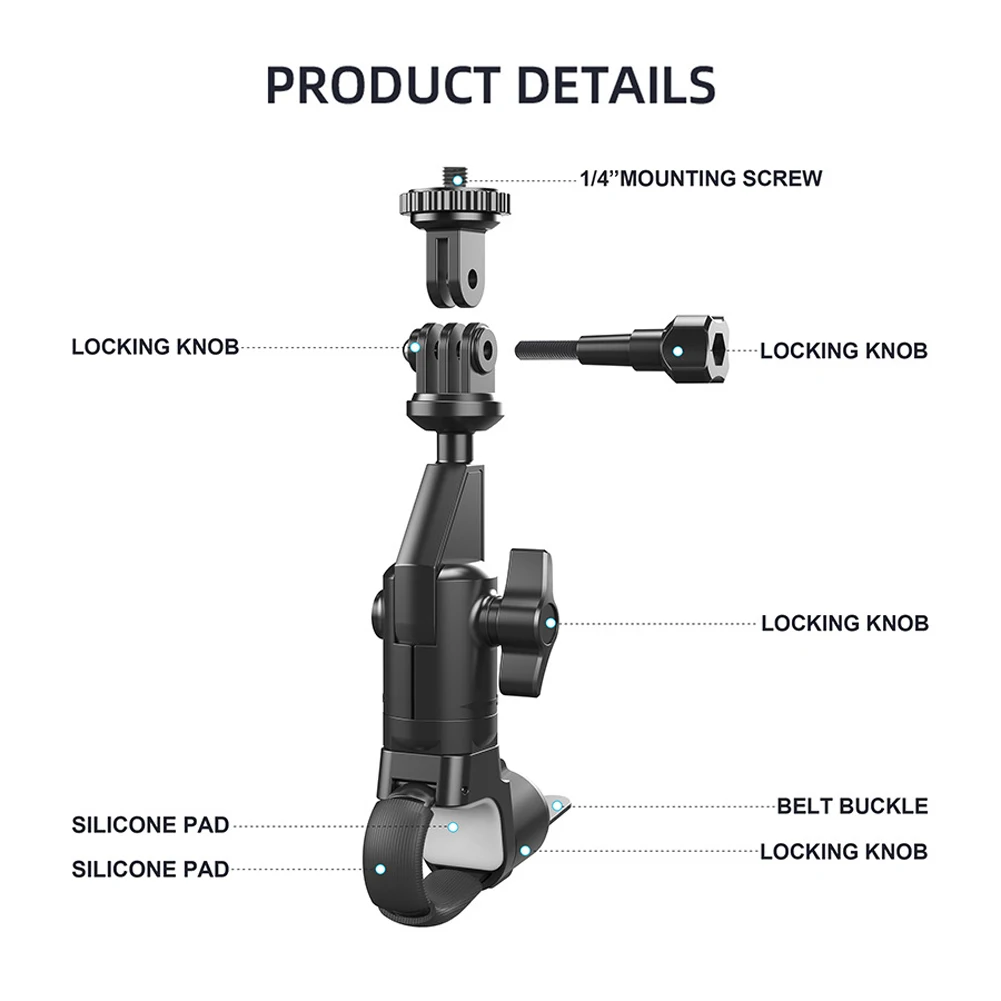 Support Moto Vélo Rotatif 360° pour Insta360 GoPro - Anti-Vibration