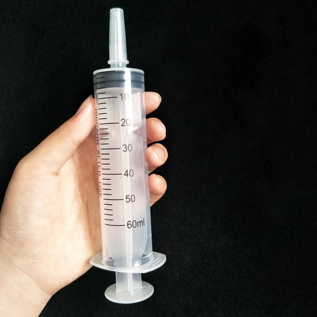 60ml Feeding Syringe Glue Filling Enema Syringe Nutrient Sterile Without  Needle Watering Refilling for Industrial Hydroponics