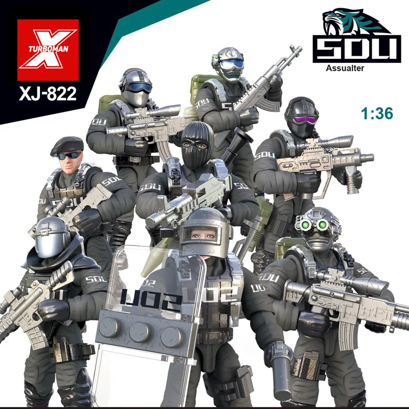 City Super Police Special Duty Bastisbrick Mega Building Block Swat Flying Tiger Sdu Action Figures Arma Brick Toy For Gift