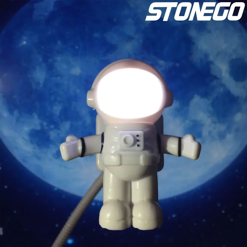 Creative Spaceman Astronaut LED Flexible USB Light, Night Light Toy for Laptop, Car, Power Bank, USB Charger Decor
