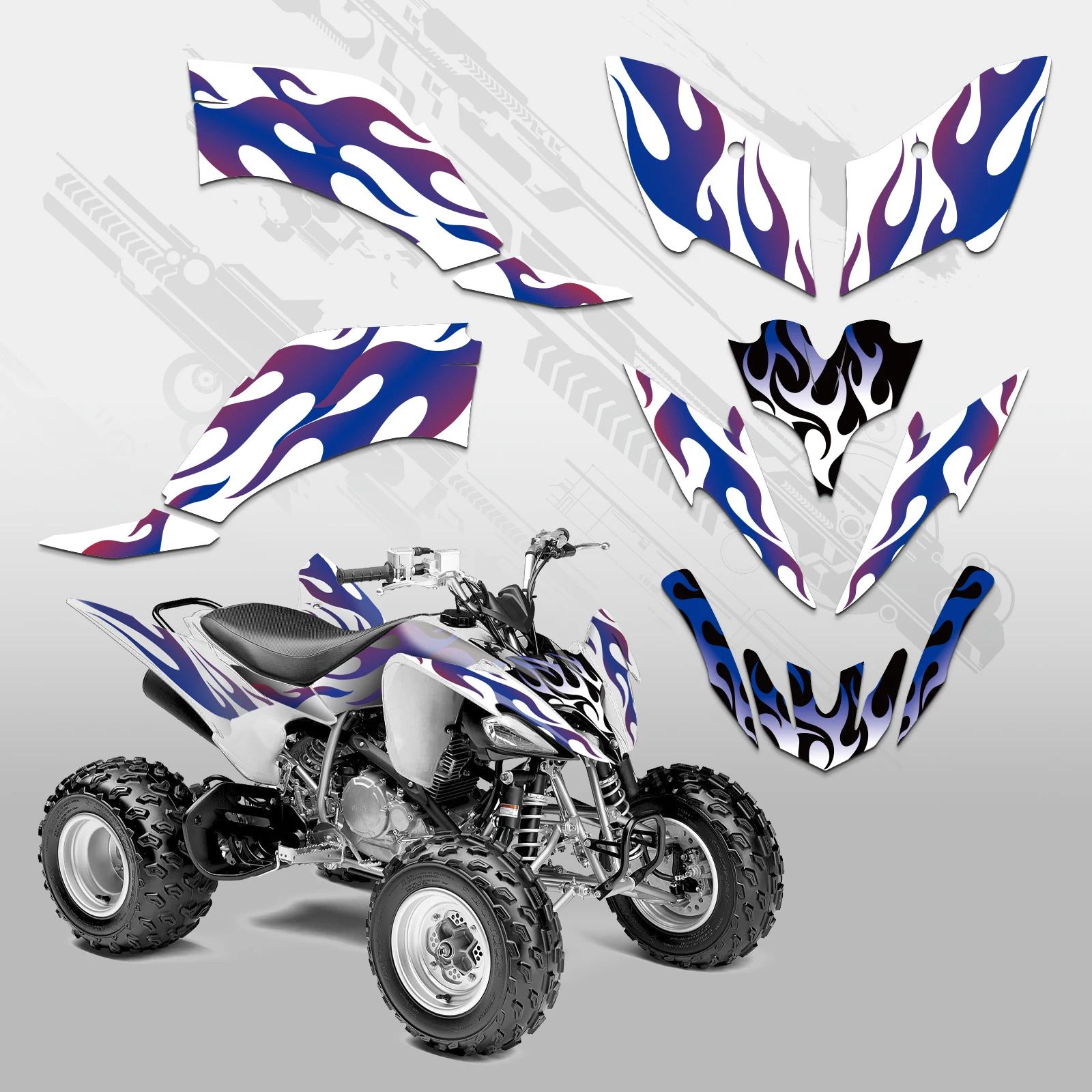 NICECNC für Yamaha Raptor 250 YFM 250 2008-aktuell ATV Motorrad Grafik-Hintergrund-Aufkleber-Set, individuell anpassbar, 2009 2010 2011 – Detail 5