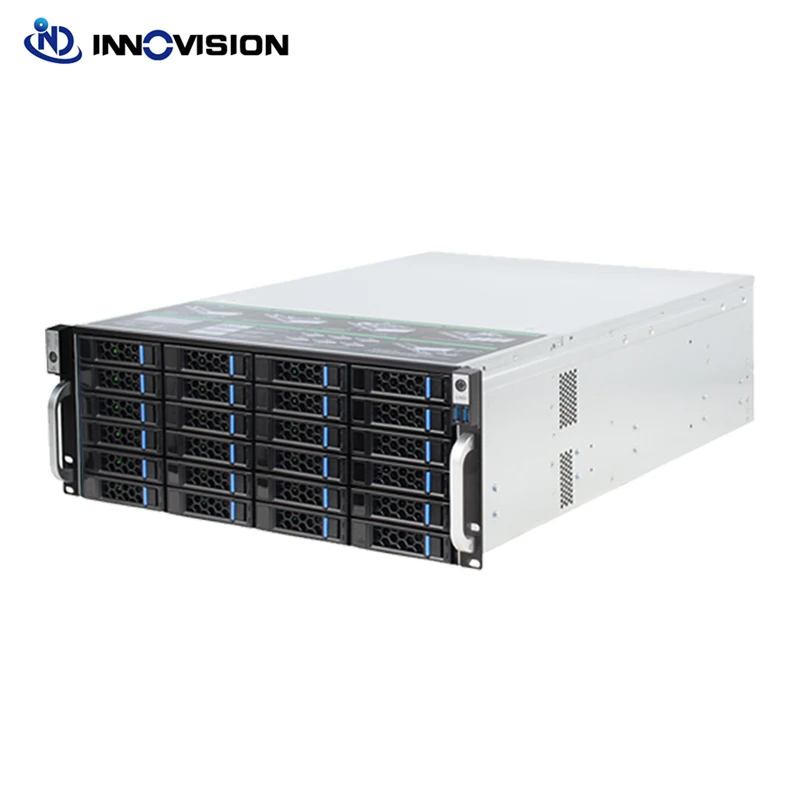 4U 19inch 560MM Deepth Rack Mount Hot-swap Chassis 24HDD 24Bays NVR IPFS Cloud Storage IPC Server Case Support ATX Power Supply