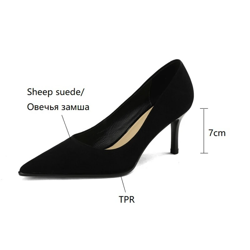 NEW Spring Women Shoes Pointed Toe Thin Heel Pumps for Women Sheep Suede High Heels Green Women Stiletto Heels zapatos de mujer