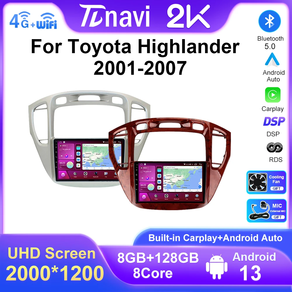 

Автомагнитола на Android для Toyota Highlander 1 XU20 2001 - 2007 мультимедийный видеоплеер стерео 2 Din DVD головное устройство