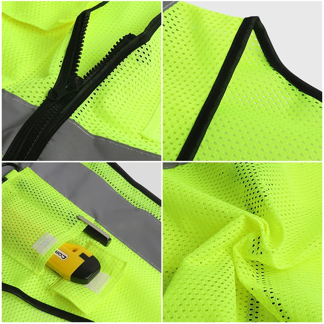 Safety High Visibility Reflective Vest Adjustable Reflective Security Vests Traffic Night Outdoor For Running Cycling Sports 5