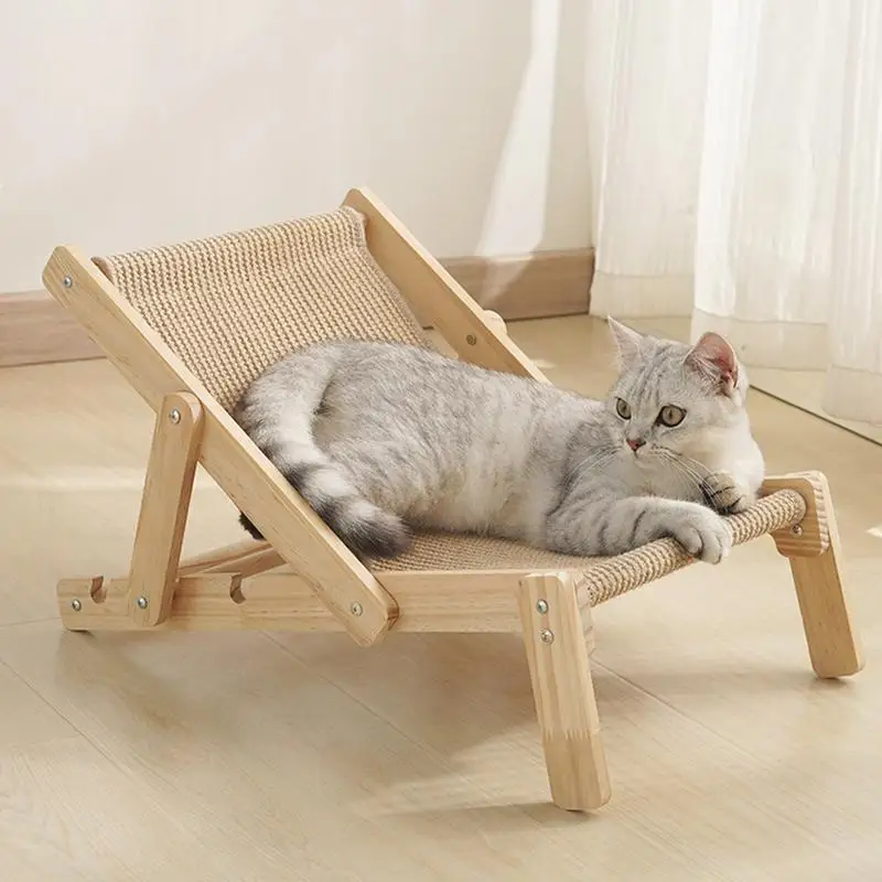 

Elevated Cat Bed cat Scratcher adjustable Cat Sisal Lounge Chair cat scratching board chair Removable Sisal Pad pet supplies