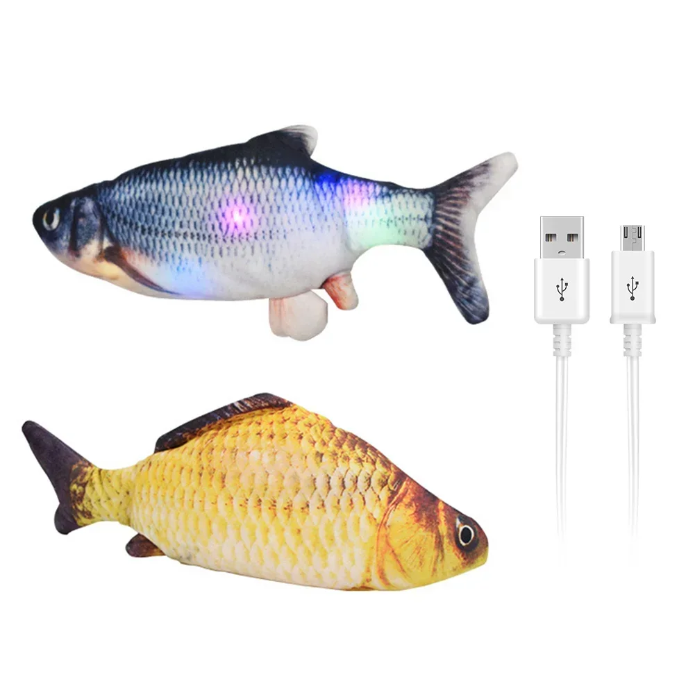 Floppy Fish Cat Toy Electric Fish for Cats Catnip Interactive Cat Fish Toys USB Charging Flopping Movement Cat Nip Toy Pet Toys