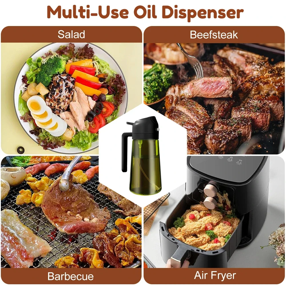470ML Light Blocking Dark Olive Oil Sprayer