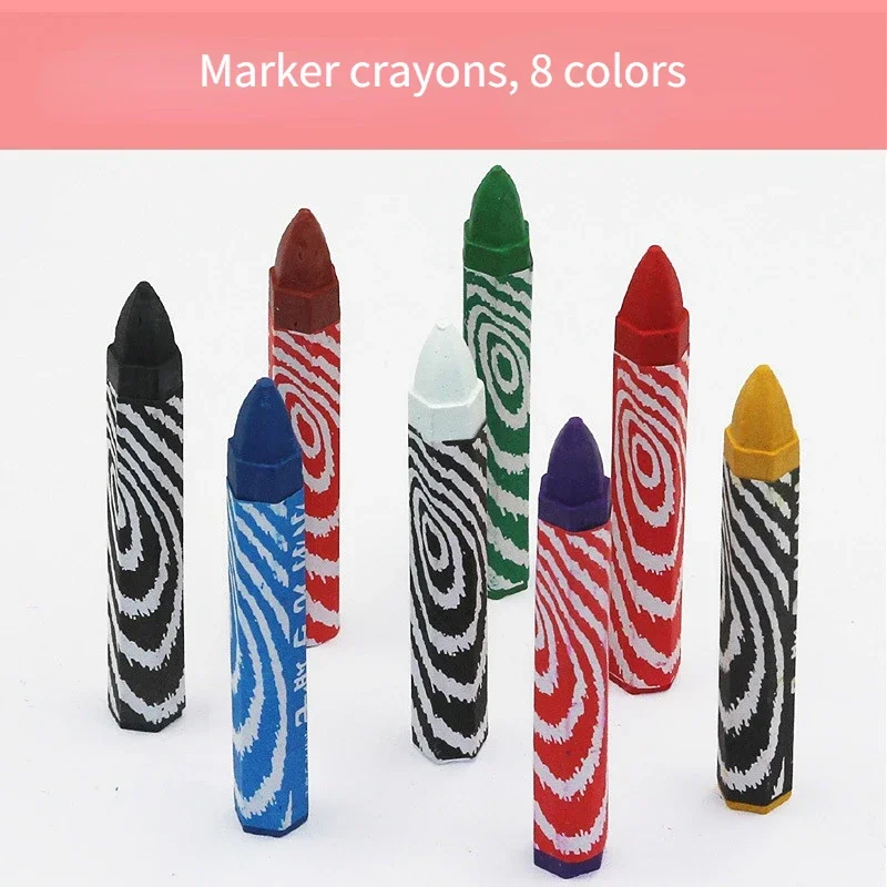 50pcs Woodworking Big Head Crayon Multi-functional Non-dirty Hand Multi-color Writing Mark Stone Wall Pen Art Stationery colored crayons