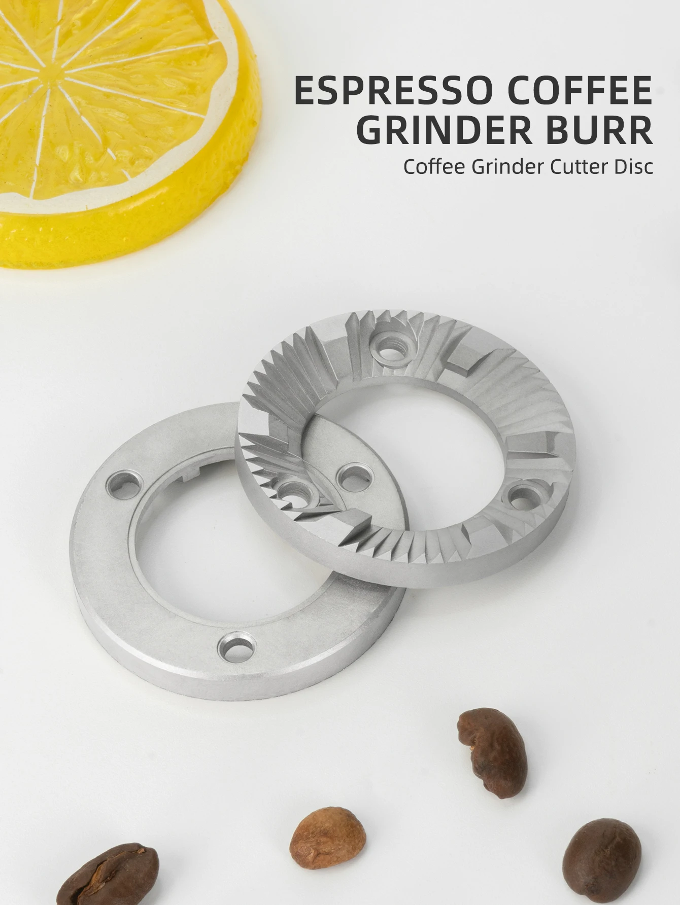 Description Picture 2 of itemPack of 2 Grinder Burrs Grinder Disc Grinder Accessories 40MM Cutter Disc Metal Texture for Bean