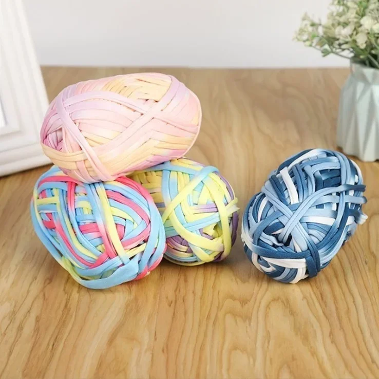 Cotton Flat Thread DIY T-Shirt Yarn Crochet Candy Colors Sewing & Knitting Supplies Materials for Bag Slippers Sandals Handmade 2