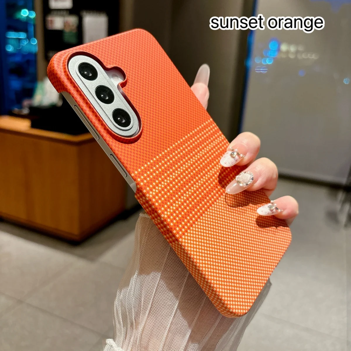 Magnetic Carbon Fiber Slim PC Case for Samsung - Built-in Grip Cover