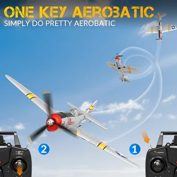 VolantexRC Mini P-47 Warbird EPP 400mm Wingspan 2.4G 4CH 6-Axis Gyro XPilot Stabilization System RC Airplane Glider RTF 1