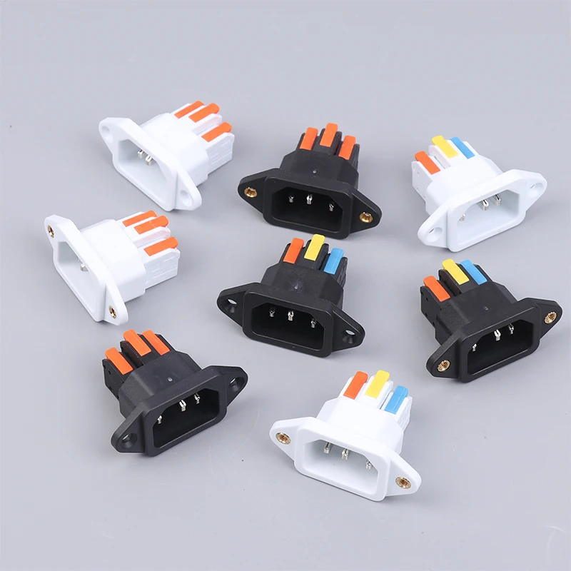 Quick Connect IEC C14 3-Pin Power Supply Socket, 250V 10A, Easy Install