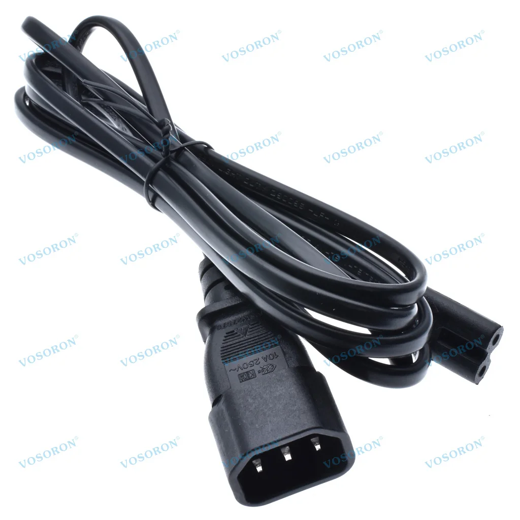 Universal Power Adapter Cable - IEC 320 C14 Male to Figure 8 C7 Female, 0.3m-3m, 2.5A Capacity