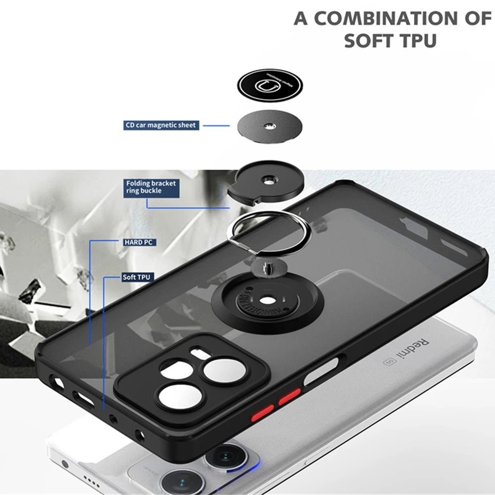 Magnetic Ring Holder Protective Case - Premium Design