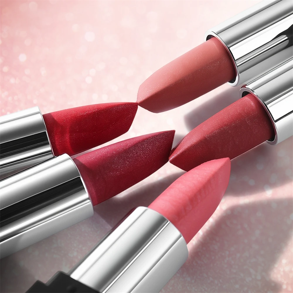 Perlmuttfarbener Lippenstift, langanhaltend, wasserfest, rosafarben-metallisch-diamantfarben, für seidig-charmante, volle und ausdrucksstarke Lippen_voghion.com