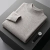 Winter Double Thick Men's Cashmere Sweater With Semi-High Neck High-End Warm Wool Knitted Bottoming Shirt 1