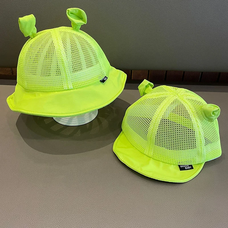 Cartoon Baby Baseball Cap Green Funny Kids Bucket Hat With Ears Spring Summer Toddler Boys Girls Fisherman Hats Beanie baseball cap baby hat kids bucket hat kids sun hat