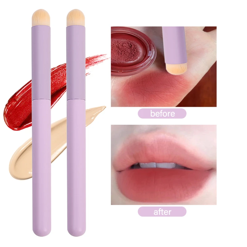 

Purple Round Head Lip Brushes Lipstick Smudge Precision Concealer Eyeshadow Brush Detail Circular Women Beauty Makeup Brush Tool