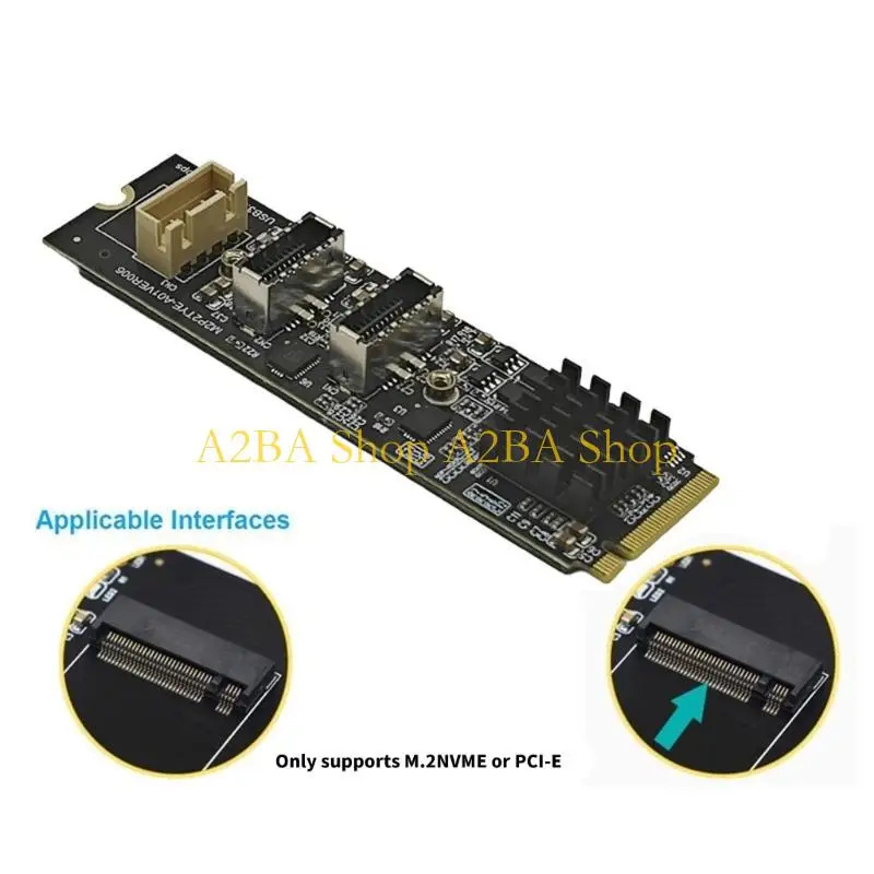 2개의 콘센트 유형 E 10Gbps 전송 속도 및 플라스틱 인클로저가 있는 USB 3 버전 2용 A2BA PCIe 확장 카드