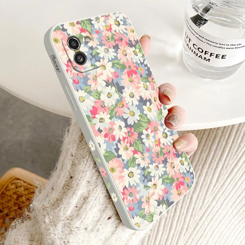Canvas Flower Silicone Phone Case - Vibrant & Durable Design