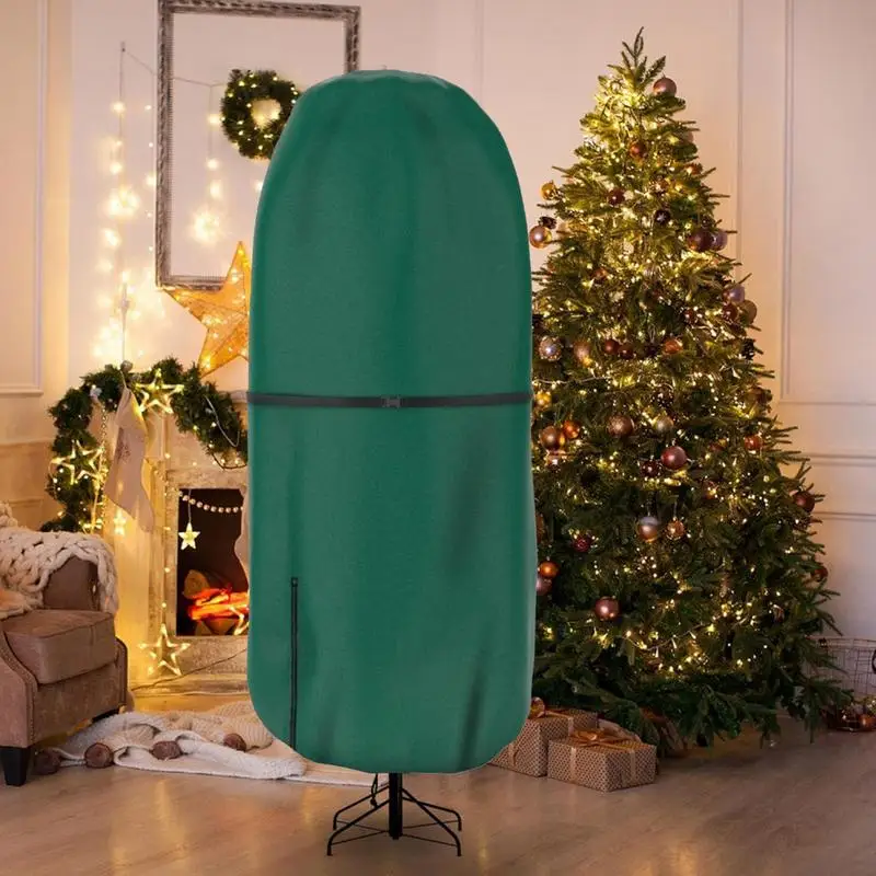 Christmas Tree Bag Oxford Cloth Heavy Duty Cover For Artificial Trees Upright Adjustable Tear Proof Dust Proof Storage Covers