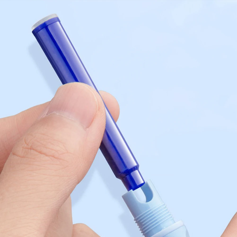 100개 리필 가능한 잉크 카트리지 3.4mm 지울 수 있는 빠른 건조 부드러운 흐름 만년필 잉크 저널링 사무용 필기 용품
