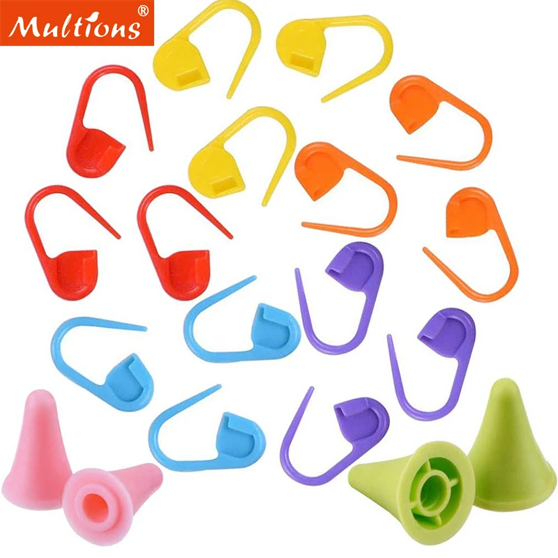 80pcs Colorful Needle Protectors Knitting Needle Point Plastic Locking