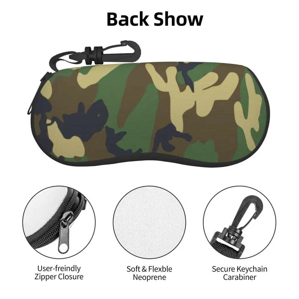 Benutzerdefinierte Flecktarn Camo Sonnenbrille Soft Case Neopren Reißverschluss Camouflage Shell Brillenetui Schutzbox für Brillen – Detail 20