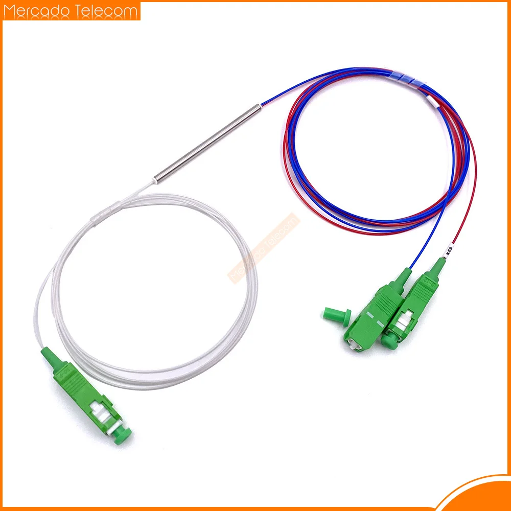 10 Pieces /Lot  fiber optic FBT splitter with connector SC APC 1x2 0.9mm unbalanced coupler 70/30 60/40 optional split ratio