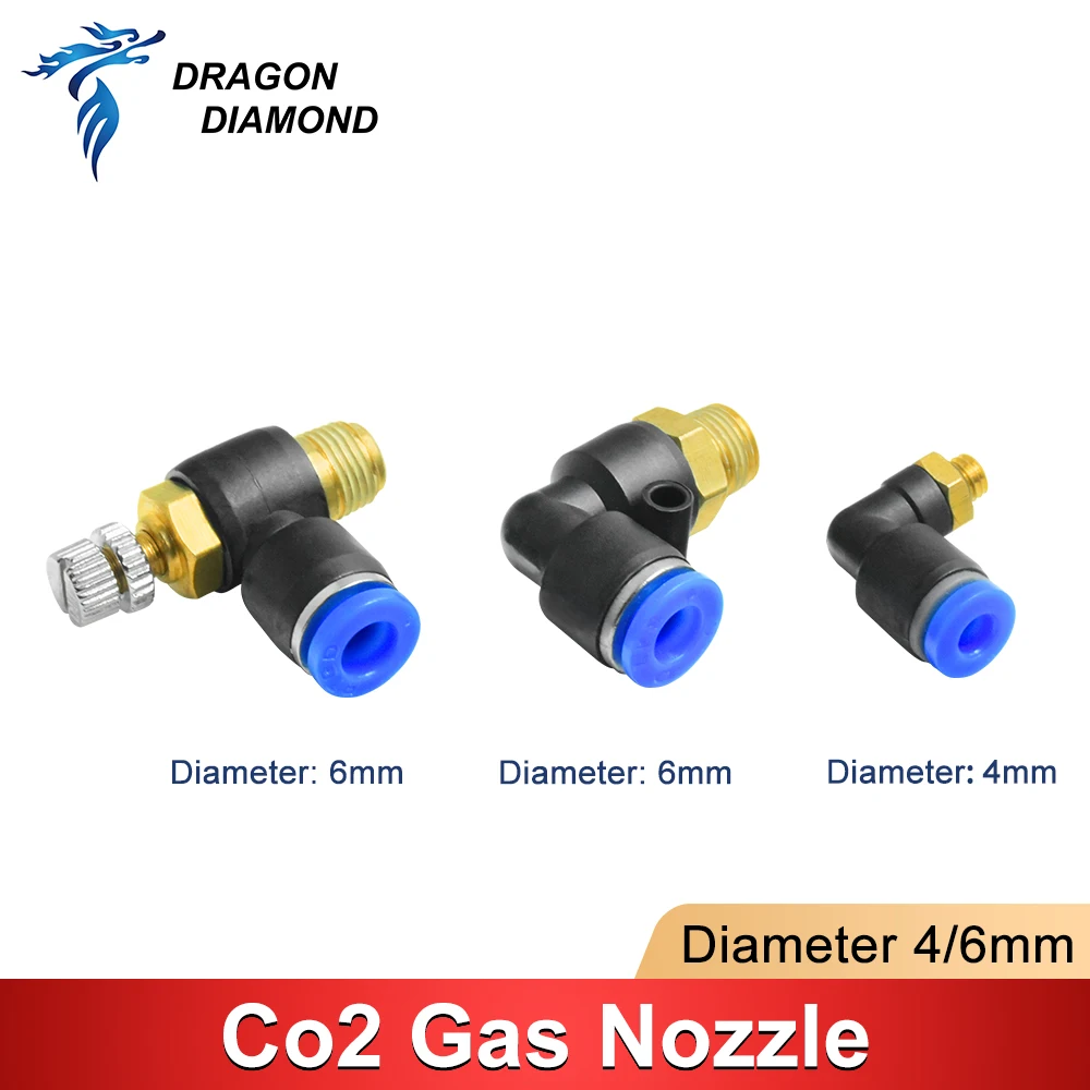 Co2 Laser Gas Nozzle Air Nozzle Diameter 4mm 6mm For Co2 Laser Head For Engraving Cutting Machine 2pcs laser machine spare parts laser nozzle holder ring
