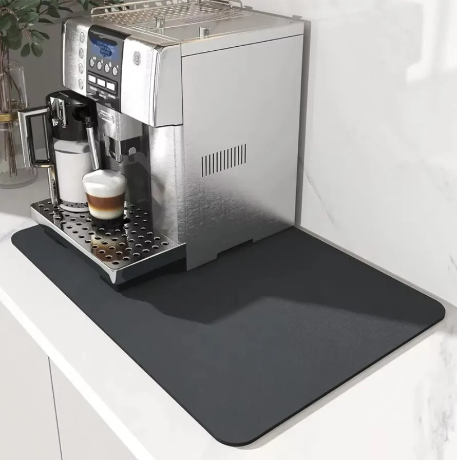Absorbent Coffee Bar Counter Mat | Stain-Hiding Rubber Coffee Accessory