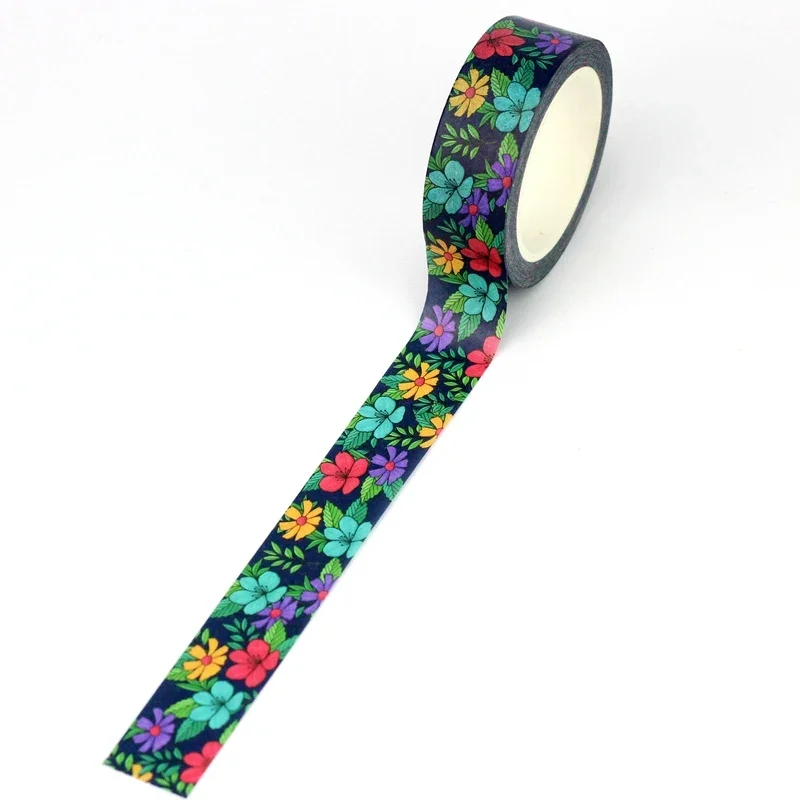 NEW 1PC 10M Decor Colorful Flower Leaves Washi Tape for Scrapbooking Journaling Adhesive DIY Masking Tape Cute Stationery 3