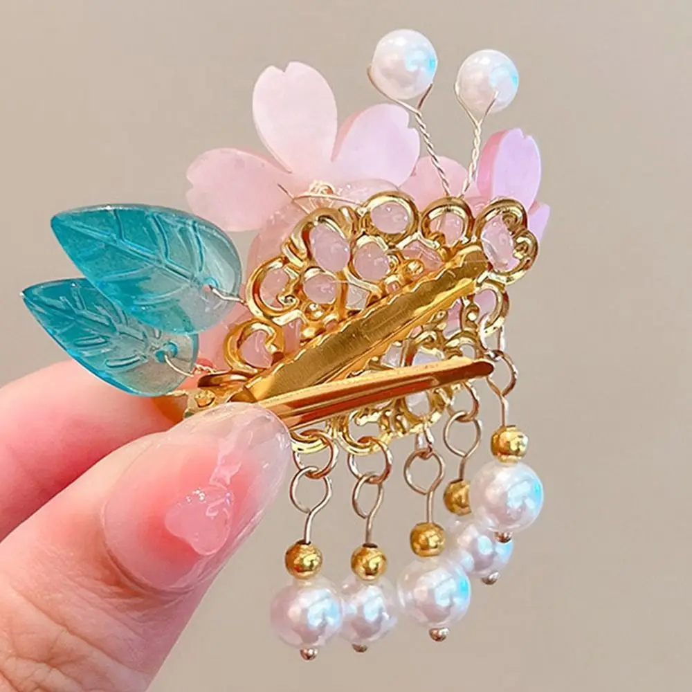 Description Picture 5 of itemFairy Cute Hanfu Ornament Headdress Pearl Tassel Alloy Chinese Style Hair Clip Kids Girl Hairpin Hair Accessory Headwear